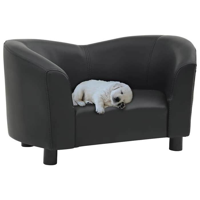 VidaXL Canapé pour Chien Noir 67x41x39 cm Similicuir Sofa pour Chat Animaux 170946