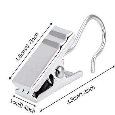 4/10/20PCS Stainless Steel Curtain Hook Clothes Clips Super Load-bearing Shower Door Curtain Hook Clip Window Accessories