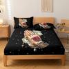 3-piece Simple Modern Skull Animal Pattern Digital Printing Three Piece Fitted Sheet Set, Bedroom Printed Bed Cover Set, Bedding