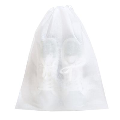 Einweg-Schuhaufbewahrungsbeutel Vlies Atmungsaktiv Transparent Schuh-Ziehbeutel Vergilbungsbeständig L 32x48cm für