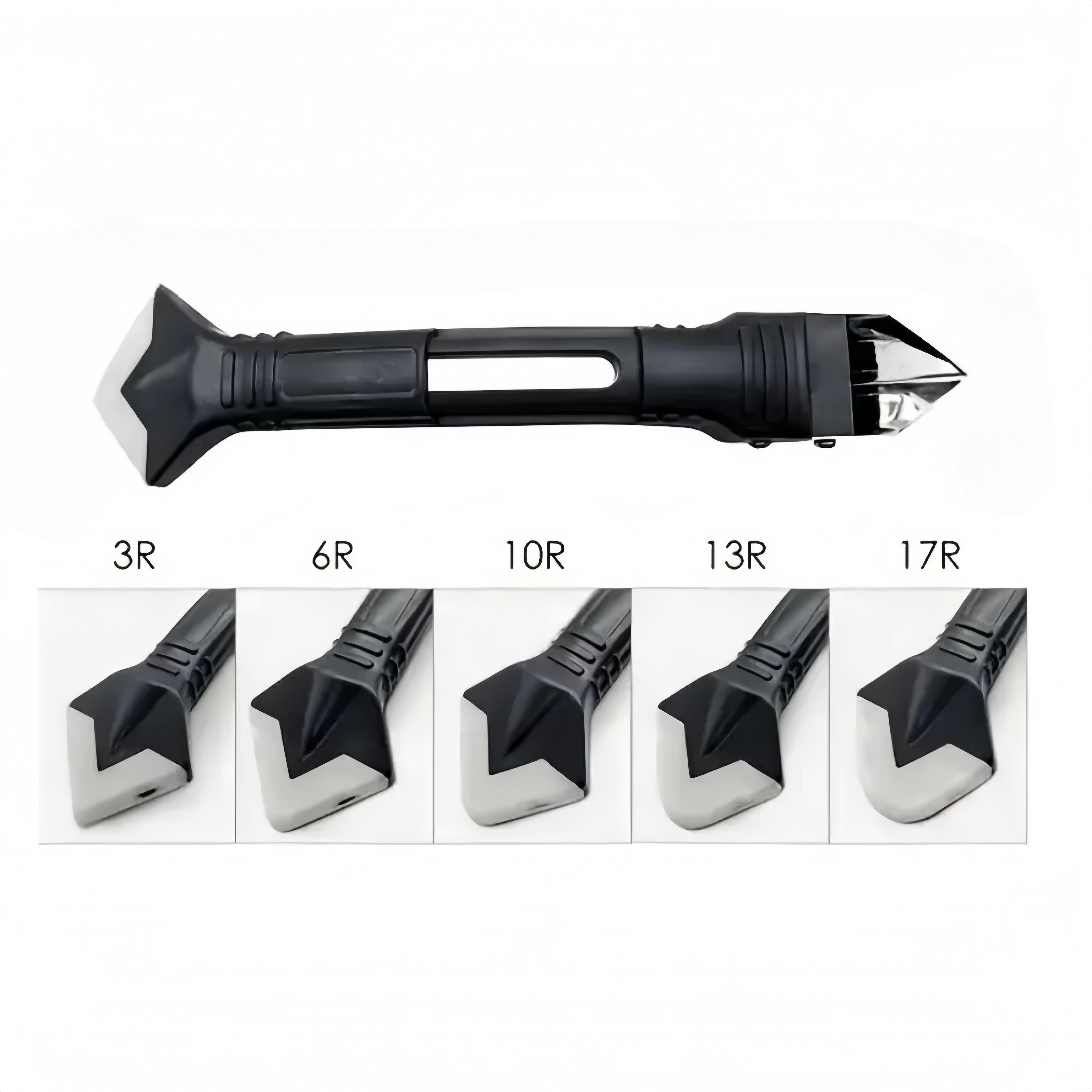 

3 in 1 Multifunctional Glue Scraper Metal Head Black Multi Angle Scraper for Trimming Removing Residual Glue Beautiful Seam Tool серый