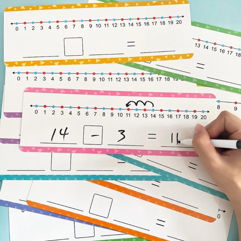 Addition And Subtraction Practice Flashcards Writable Erasable Erasable Mathematics Operations Training Card For Student