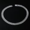 Hip Hop 15mm Chain Baguette Stones Iced Out Rapper Necklace For Men Women Miami Cuban Chain Bracelet Fashion Charm Jewelry Gift