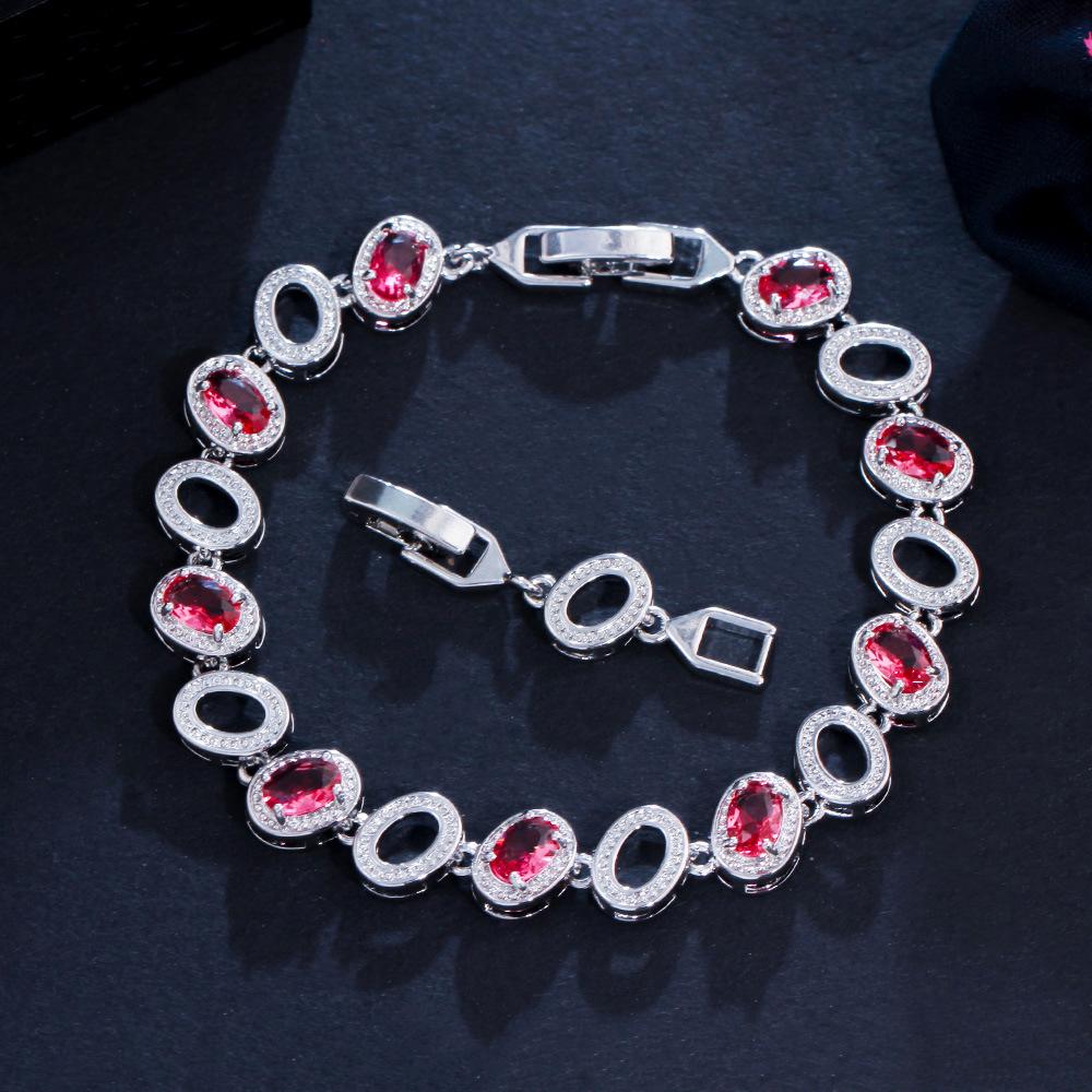 Popular Jewelry Accessories Color Zircon Jewelry Bracelet Brass Electroplated Platinum Jewelry