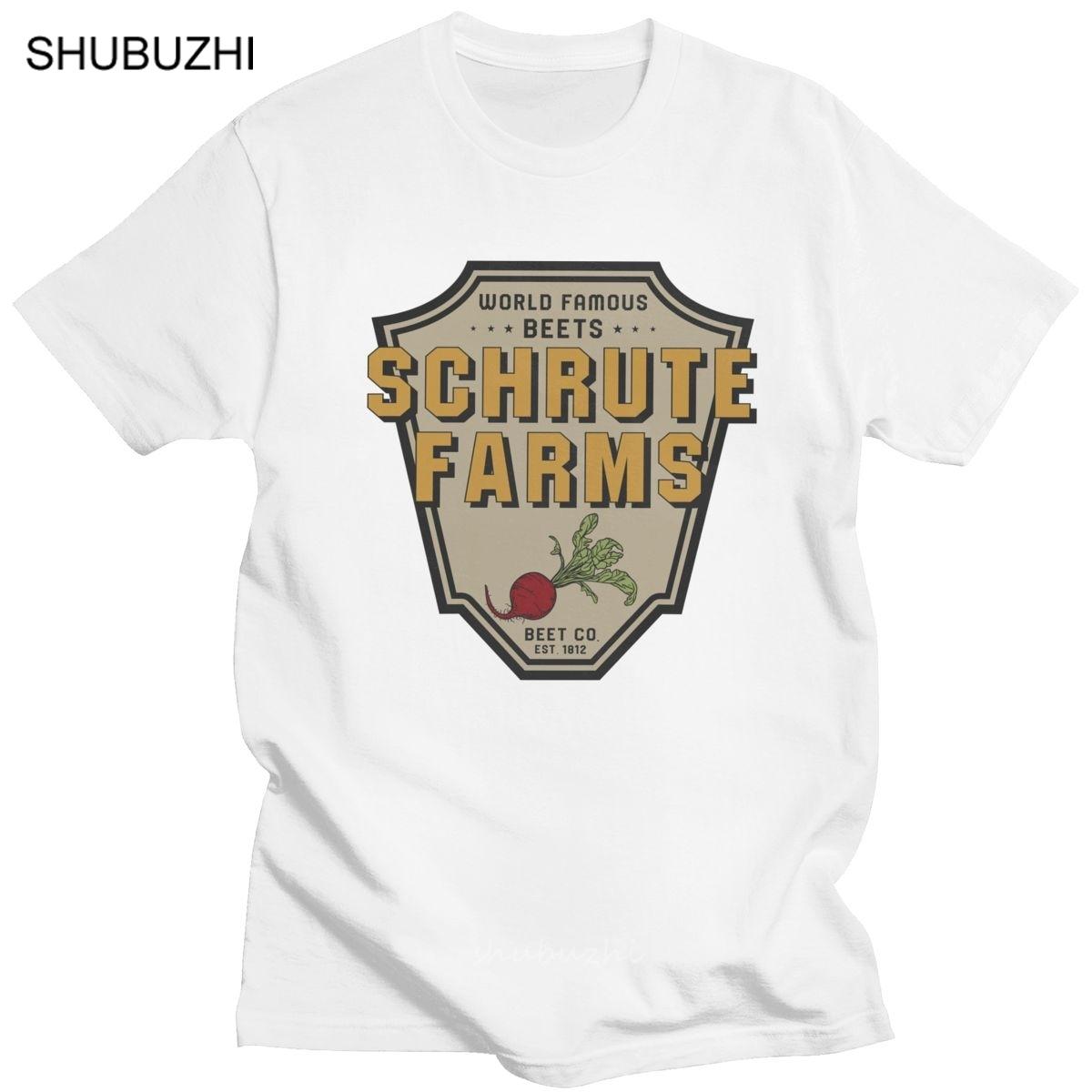 Vintage Male Dwight Schrute Farms T Shirt Short Sleeve Cotton Tshirt Classic Casual The Office TV Show USA Tee Slim Fit Clothing S