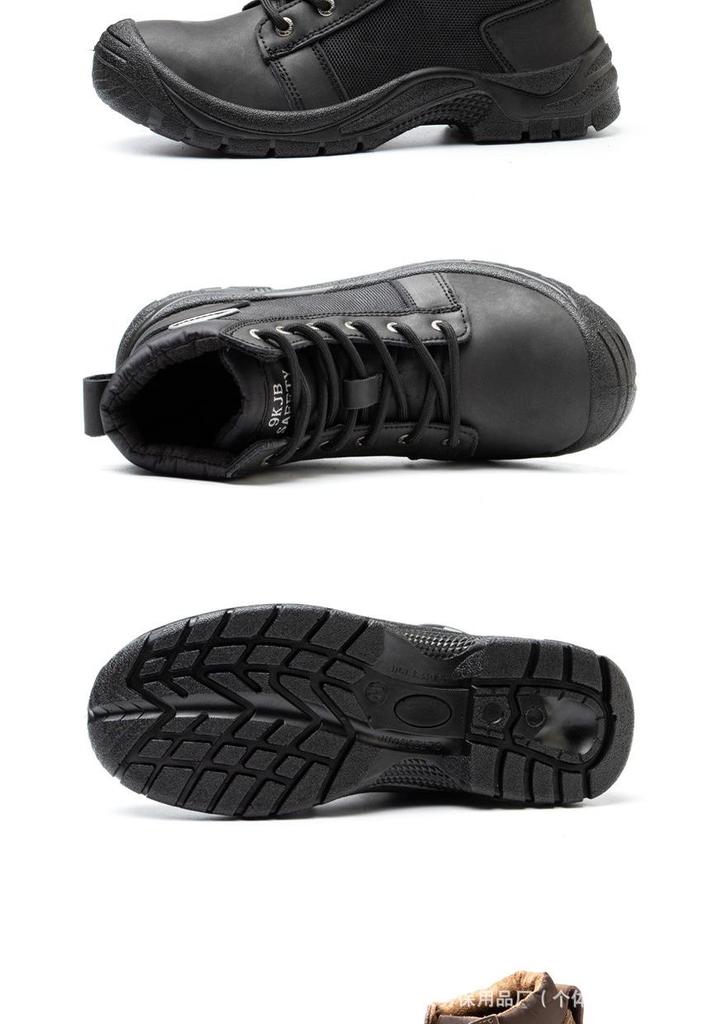 Lightweight Steel Toe Cap High-top Safety Boots: Comfortable, Anti-smash, Anti-puncture, Wear-resistant Labor Protection Footwear.