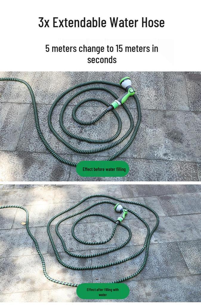 Retractable High-Pressure Hose: Versatile Car Wash & Garden Watering Tool for Easy Storage