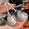 Large-Headed Soup Ladle and Strainer: Deepened, Short Handle for Noodle and Flour Serving
