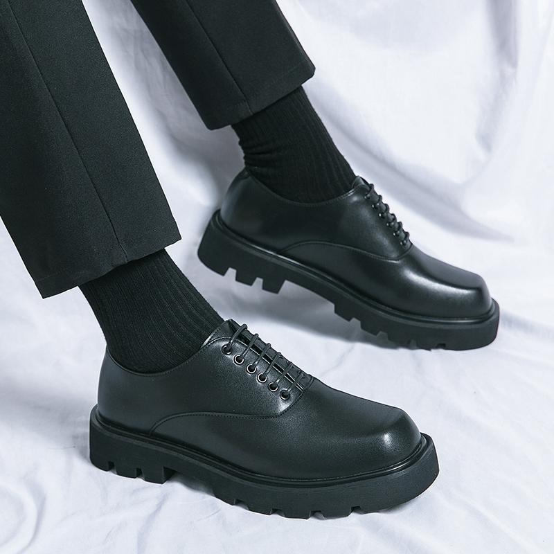 Modische, trendige Herren-Loafer mit dicken Sohlen, erhöhter britischer Stil, High-Level-Business-Casual-Slip-On-Party-Outdoor-Wanderschuhe