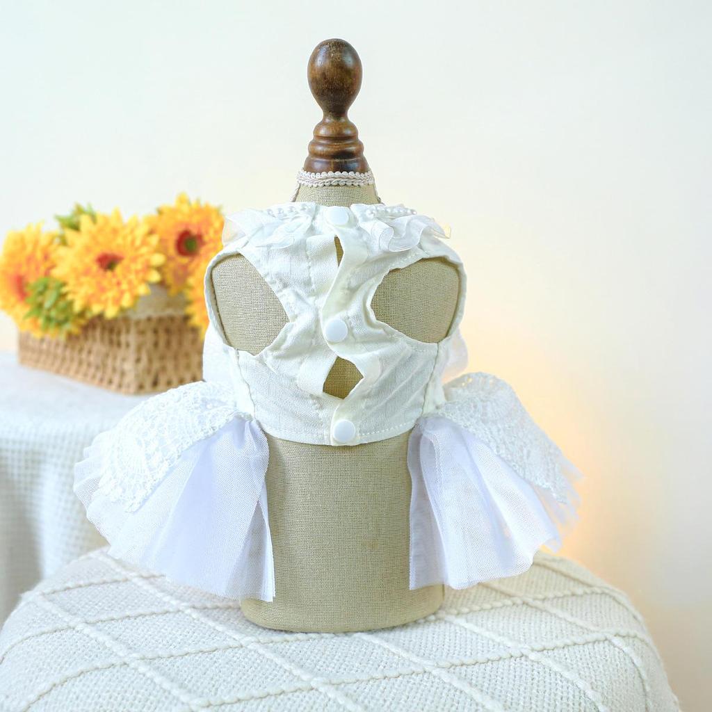 Pet Circle Snow White Pearl Princess Wedding Dress for Small & Medium Dogs