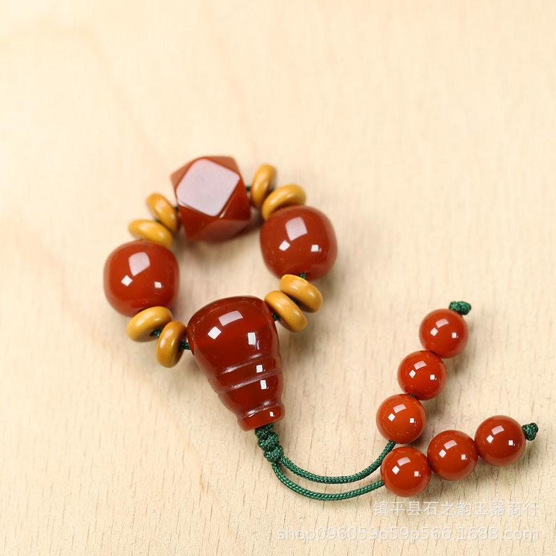 Red Agate 108 Bead Set: Three-Pass Vajra, Star Moon Bodhi DIY Accessories Other