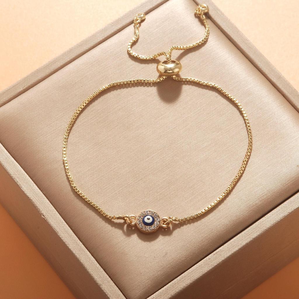 Verstellbares 8-förmiges Evil Eye Herzarmband für Damen - Europäische & Amerikanische Mode, Südostasiatischer Einfluss