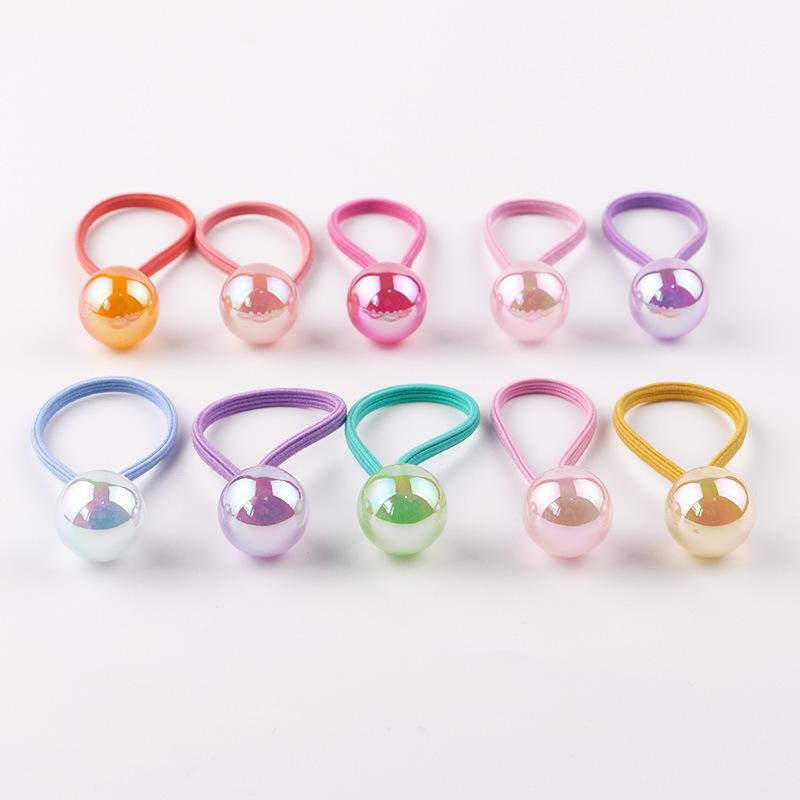 10Pcs Children's Elastic Hair Bands Candy Color Baby Girls Hair Rope Ties Ponytail Holder Rubber Band Hair Accessories Headwear