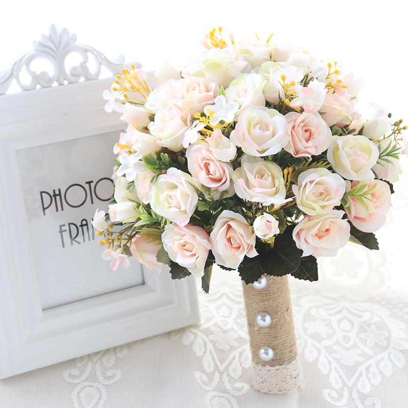 Korean Style Bridal Bouquet for Weddings - Artificial Flower Ball for Bridesmaids & Photo Props