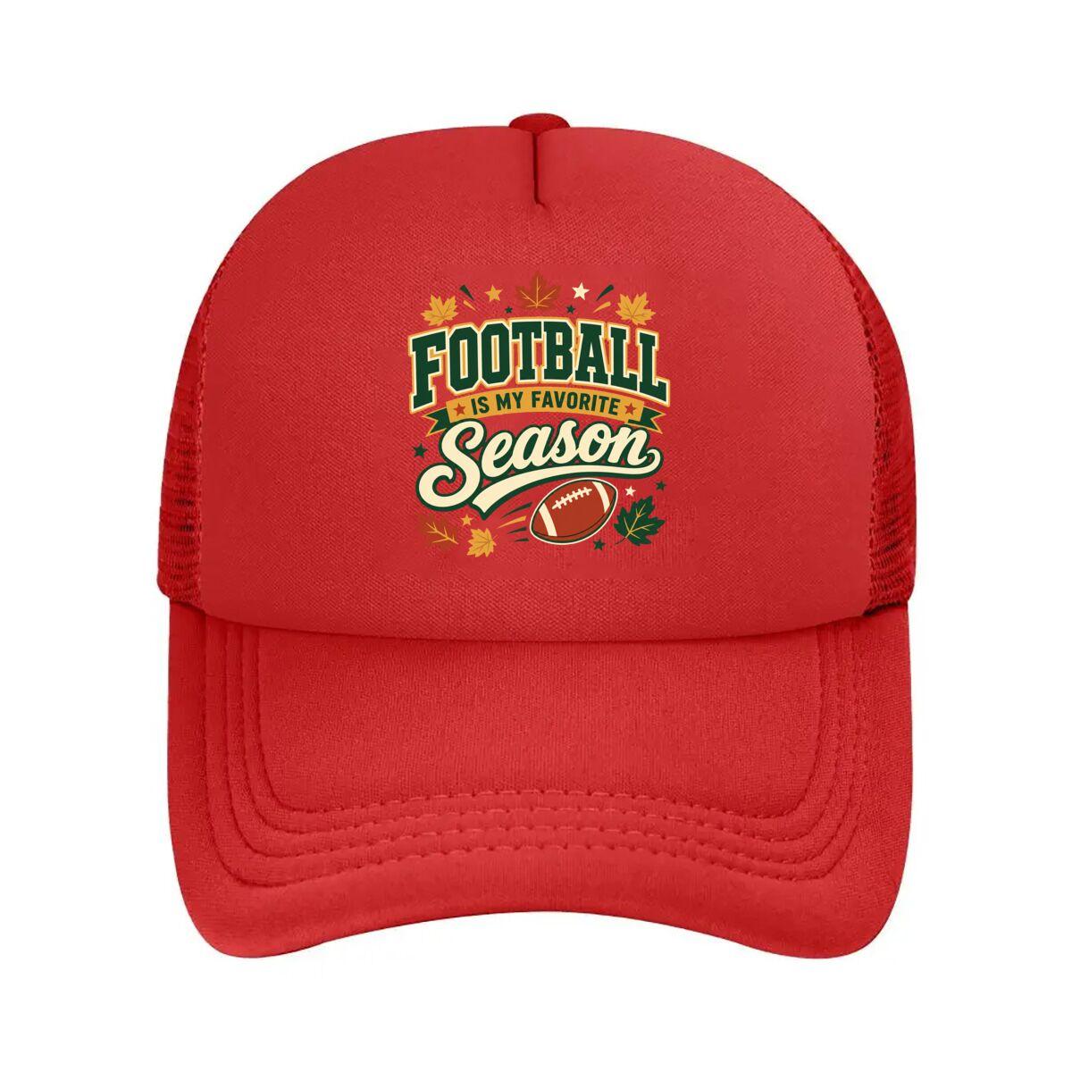 Football Season Favorite Game Day Qu Mesh Baseball Cap Hip Hop Adjustable
