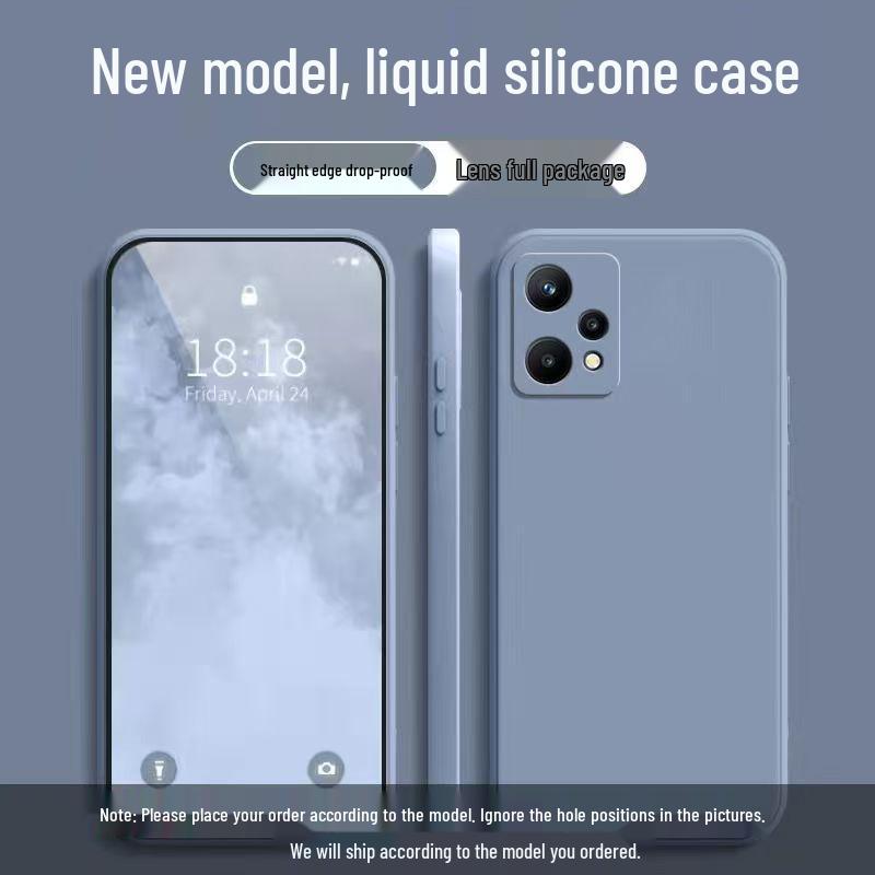 Realme V25 Anti-Drop Solid Color Soft Case with Full Coverage and Unique Straight Edge Design.