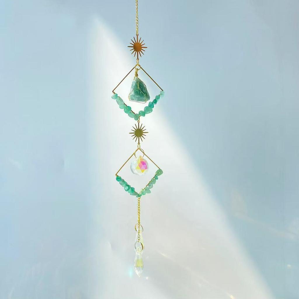 Crystal Suncatchers with Chain Rainbow Maker Crystal Prisms Decor Hanging Moon Wind Chimes for Home Garden Party Wedding Ornament Gift Mother