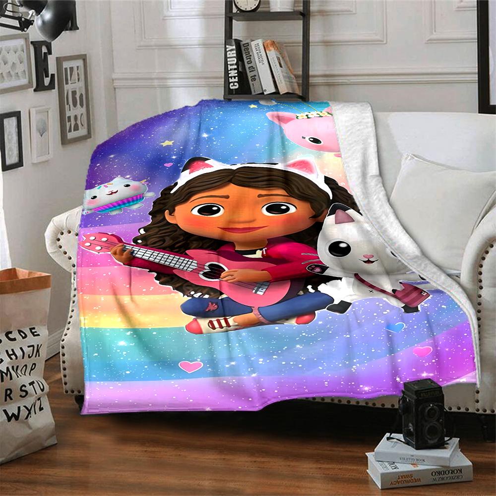 Gabby's Dollhouse Blanket Ultra-Soft Perfect for Office Chair Seaside Office Four Seasons Universal Playful Design Gift for Travel Home Birthdays