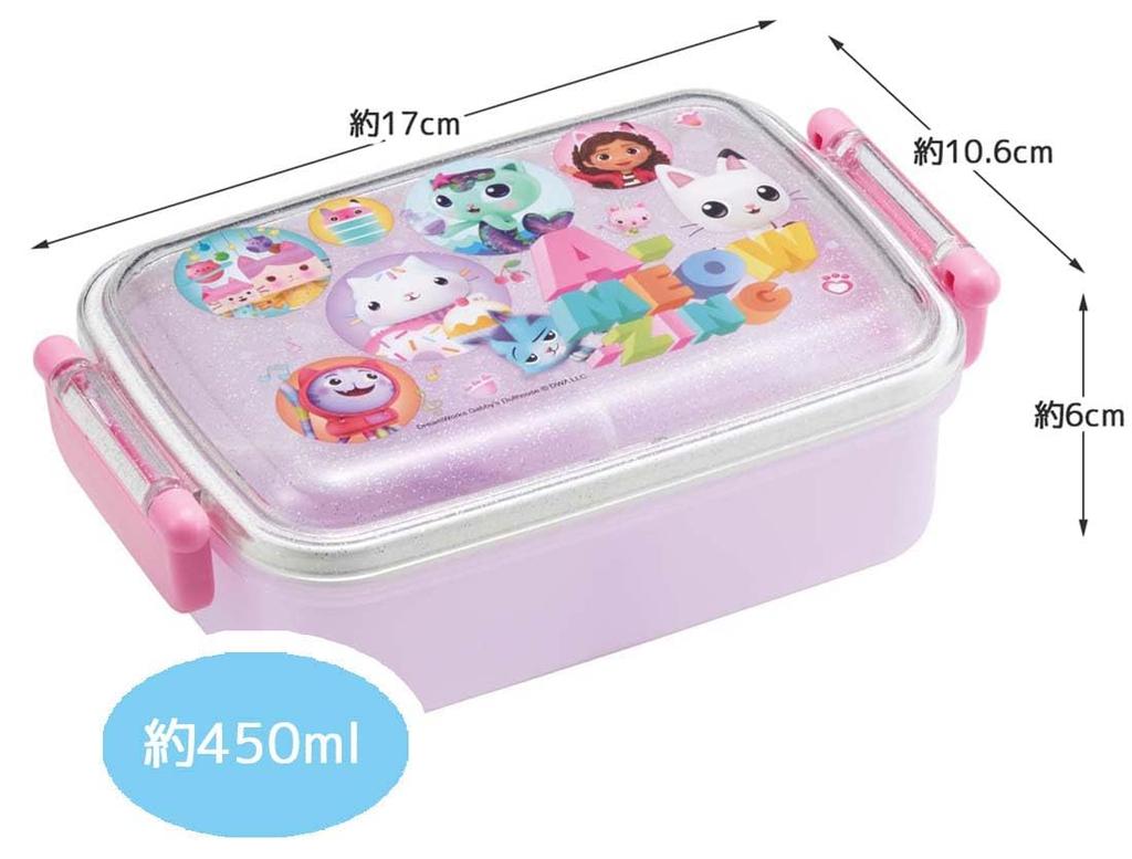 Skater Lunch Single Dome Made in Gabby Dollhouse Design Kids' Box, Tier, 450ml, Shape, Antibacterial, Japan, (RBF3ANAG)