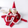 Funny Pet Christmas Outfit With Ride On Design For Small Dog Cats Holiday Celebration Dressingup Santa Claus Costume