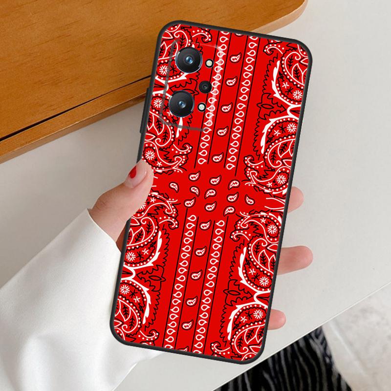 Red Bandana Paisley For Realme 15 GT7 Pro GT6 10 11 12 13 14 Pro Plus C65 C67 C63 C61 C51 C53 C35 C75 C55 Case