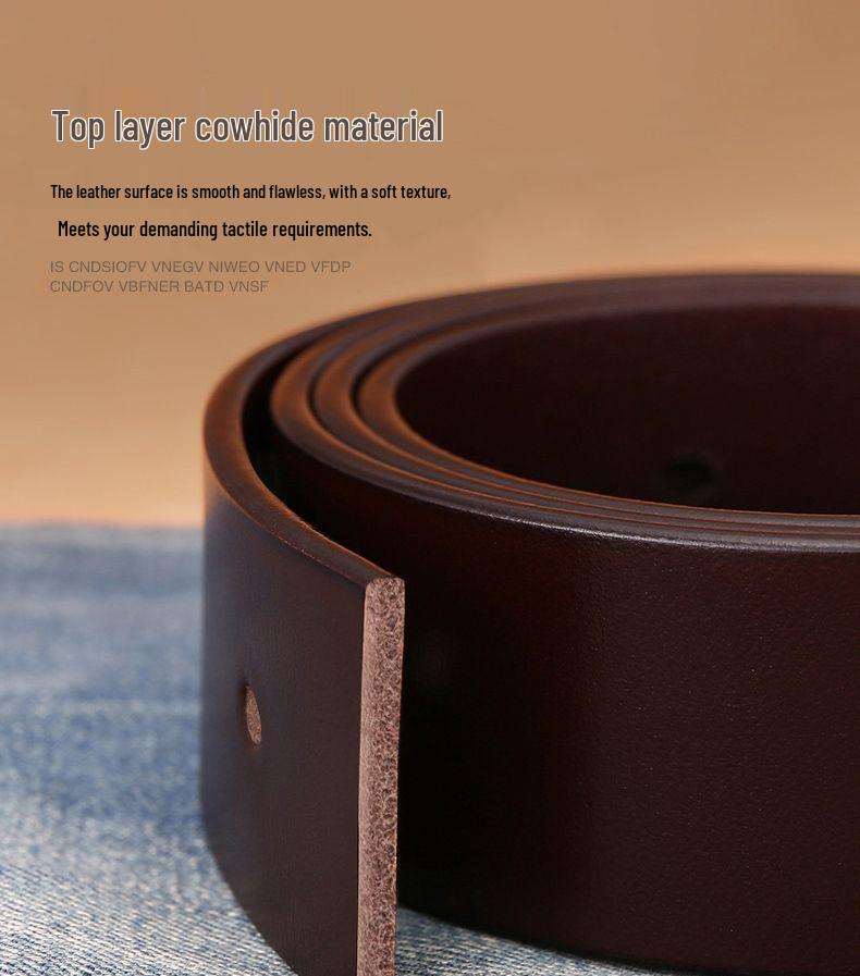Paul Genuine Leather Men's Belt - Pin Buckle Casual Waistband for Middle-Aged and Young Business, Versatile and Fashionable.