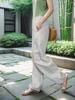 Women's Summer 2026 Japanese Linen Wide-Leg Pants - Lightweight, Slimming, Straight-Leg, Casual Trousers