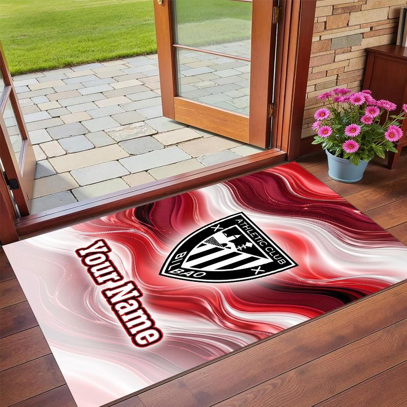 Crystal Velvet Rug Custom Name Text, Soft Non Slip Floor Mat Home DecorAthletic Bilbao FC