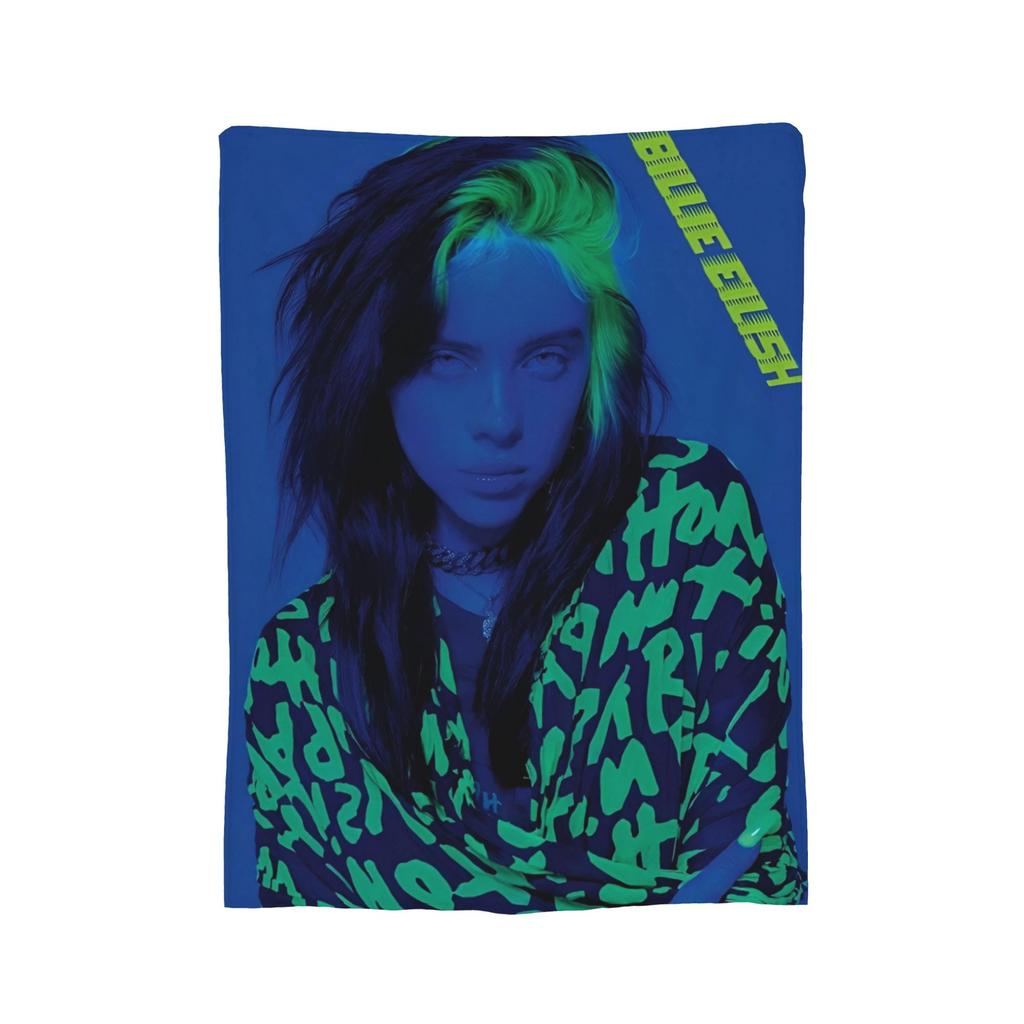 Berühmte Sängerin B-Billie-Girl E-eilish Fleece-Kuscheldecke Decke für Sofa Couch Leichte Bettwäsche Überwürfe,