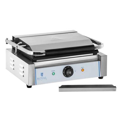 Contact Grill, Smooth, Double-sided, PANINI 2200W 230V Royal Catering