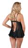 Cottelli LINGERIE - Hot Mesh Nightie with Bows + Thong Black L