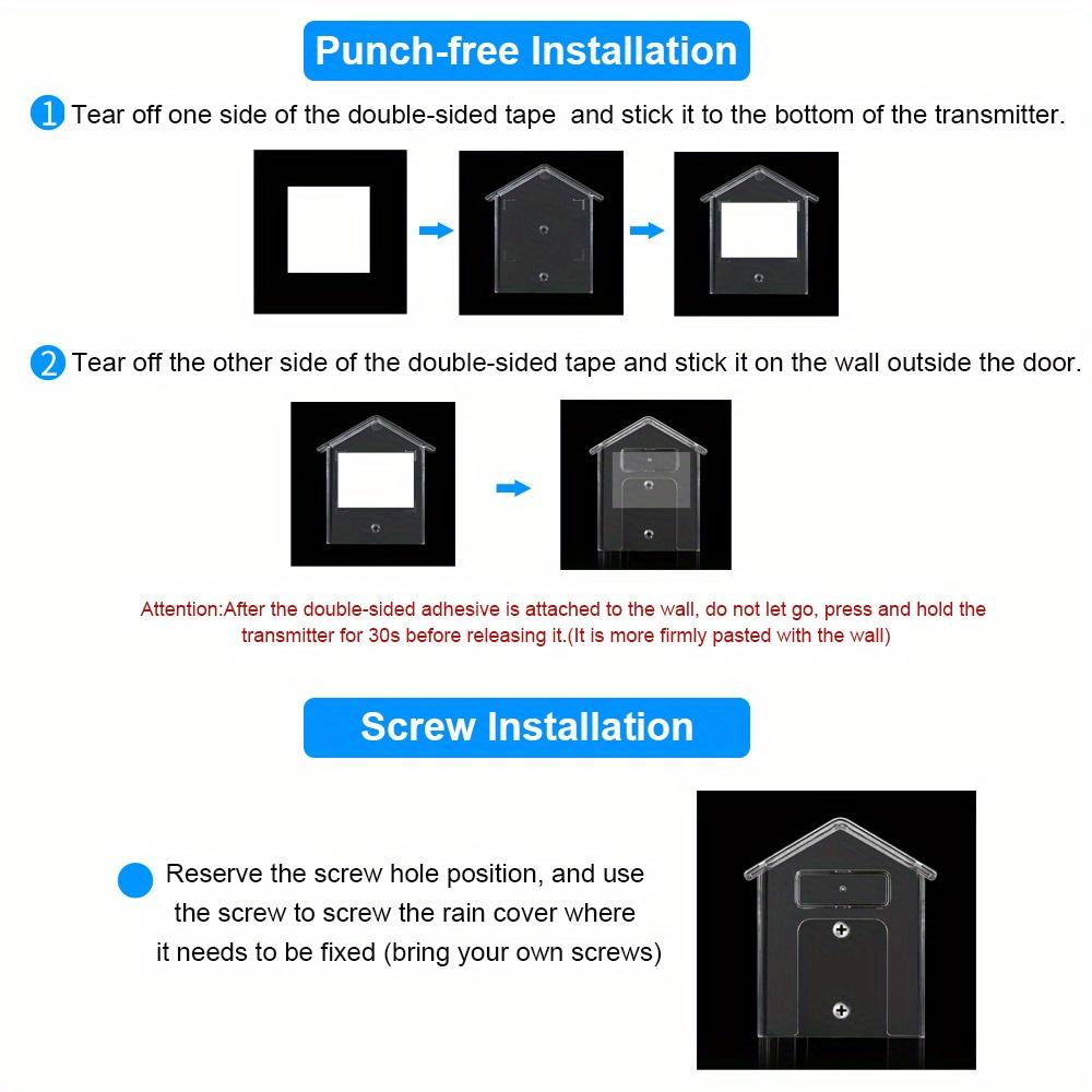 Wireless Doorbell Cover Outdoor Waterproof Call Cover Transparent Door Bell Button Protector Dustproof Ring Button Rain Cover