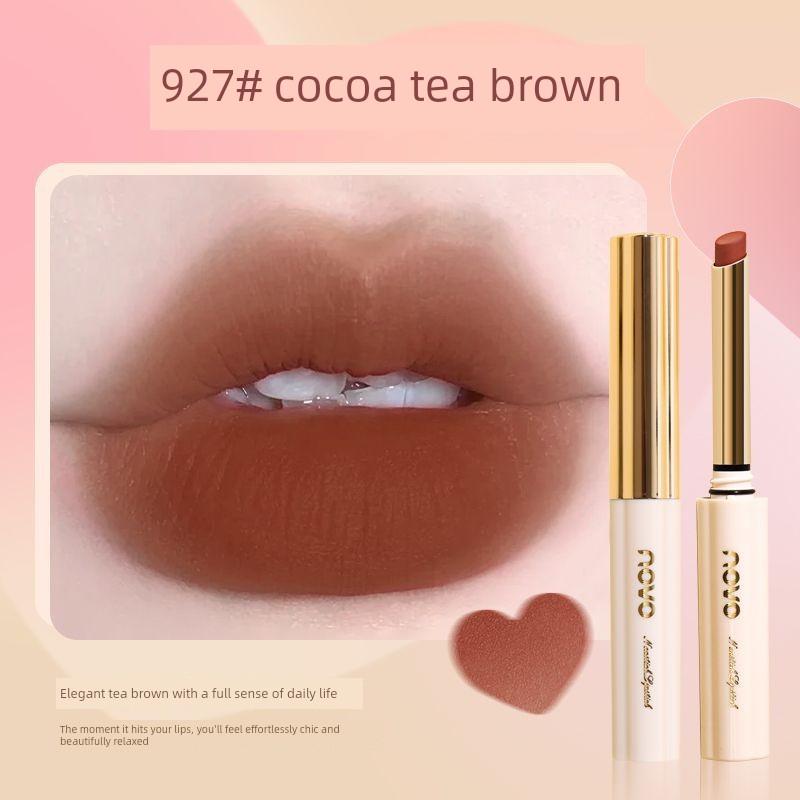 Novo Lipstick Recommended by Niche Brands Earthy Red-Brown, Vintage True Red, Deep Bean Paste Color, Vermilion Orange