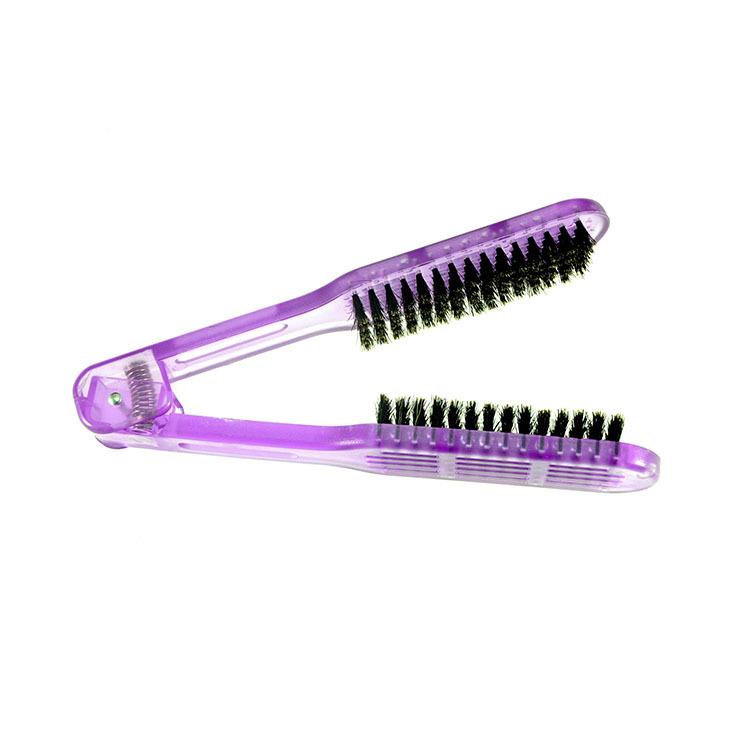 Pro Friseur Glätteisen Nylon Haarglättung Doppelbürsten V Form Kamm Klemme Nicht Weh Styling Werkzeuge DIY Hause