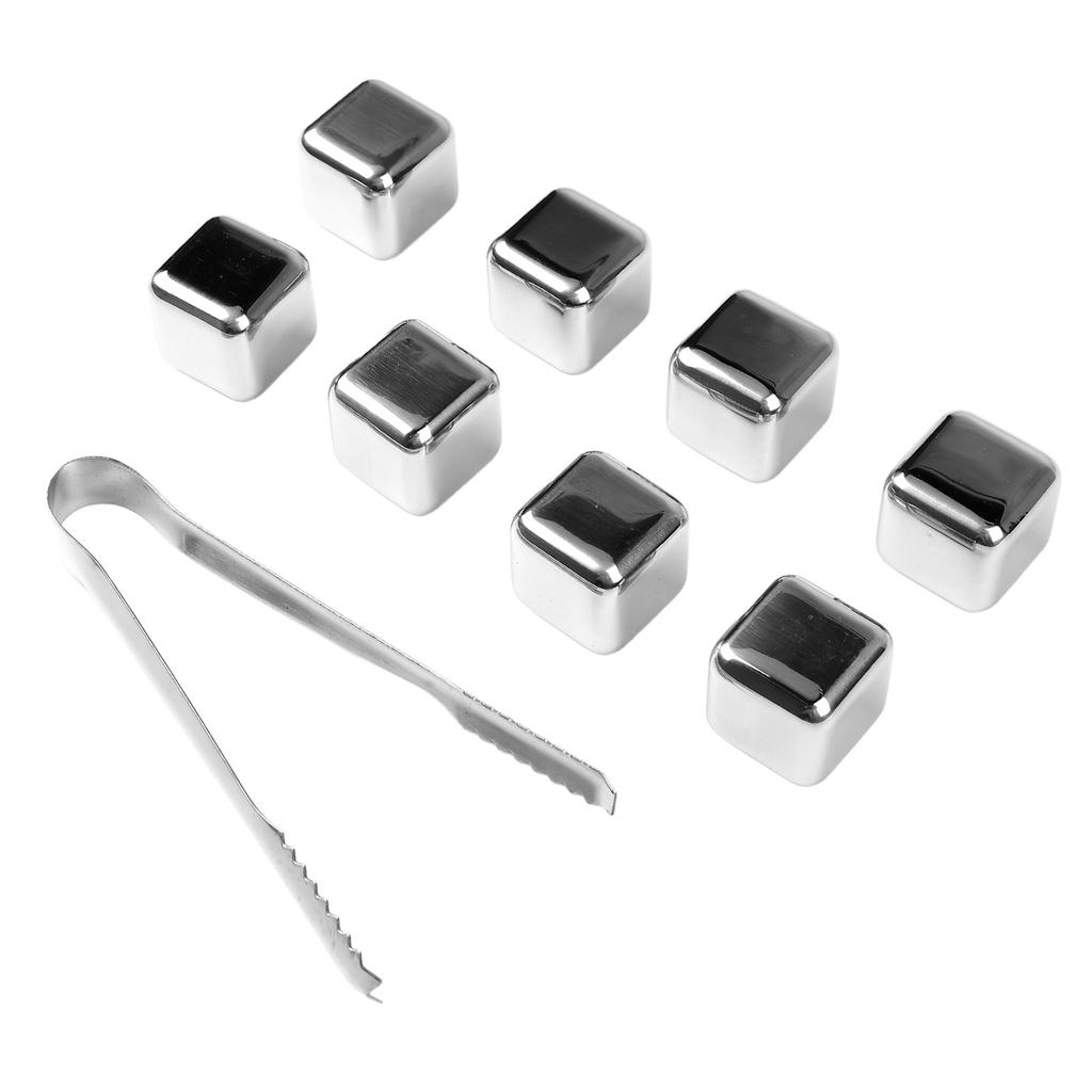 8pcs Ice Cubes Whiskey Stones Quick Freezing Reusable Stainless Steel Whiskey Stones For Your Favorite Beverage 27mm