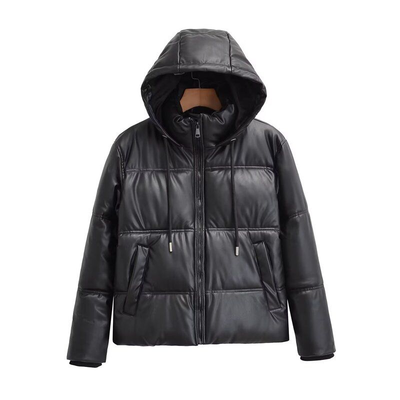 

Fashion Style 2023 New Fall Women s Clothing Easiest for Match Slim Looking Imitation Leather Short Cotton Jacket Jacket Outwear 3046225 Black L