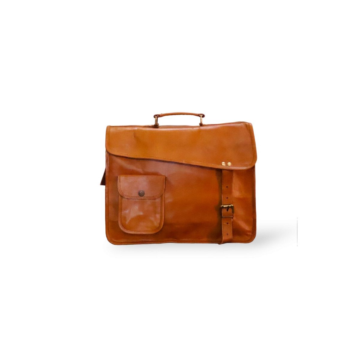 Классическая кожаная сумка-мессенджер — фото 5