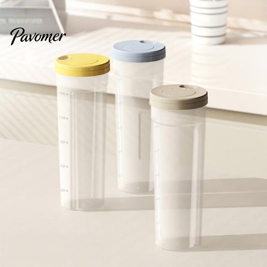 Moisture Proof Food Jar Airtight Spaghetti Storage Container, Clear PP Rotate Open Noodle Organizer, Kitchen Pantry Preservation Bin for Dry