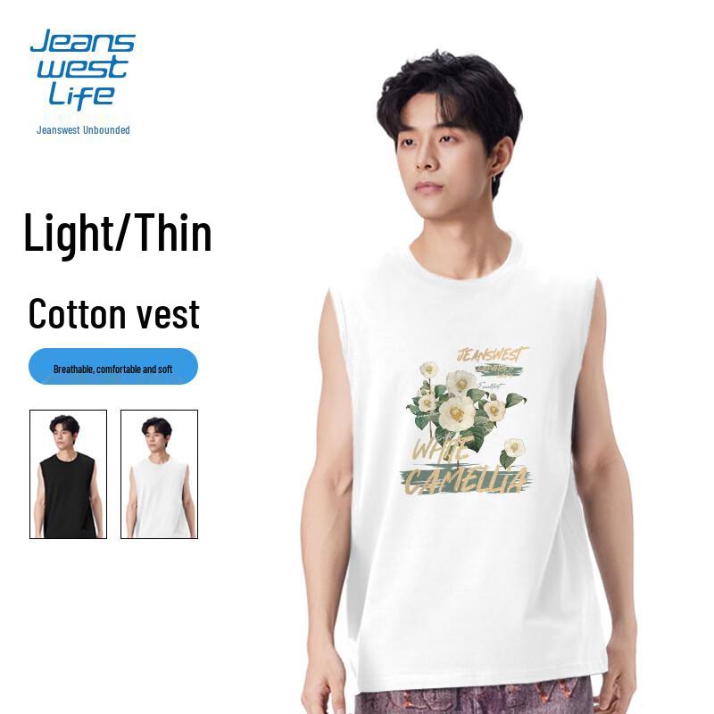 Мужская хлопковая майка с широкими плечами и графическим принтом Jeanswest L