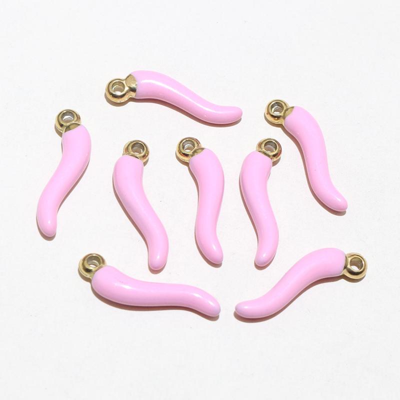 10pcs Enamel Chili Pepper Pendant Charms Stainless Steel  DIY Jewelry Making Accessories for Earrings Necklace Bracelet