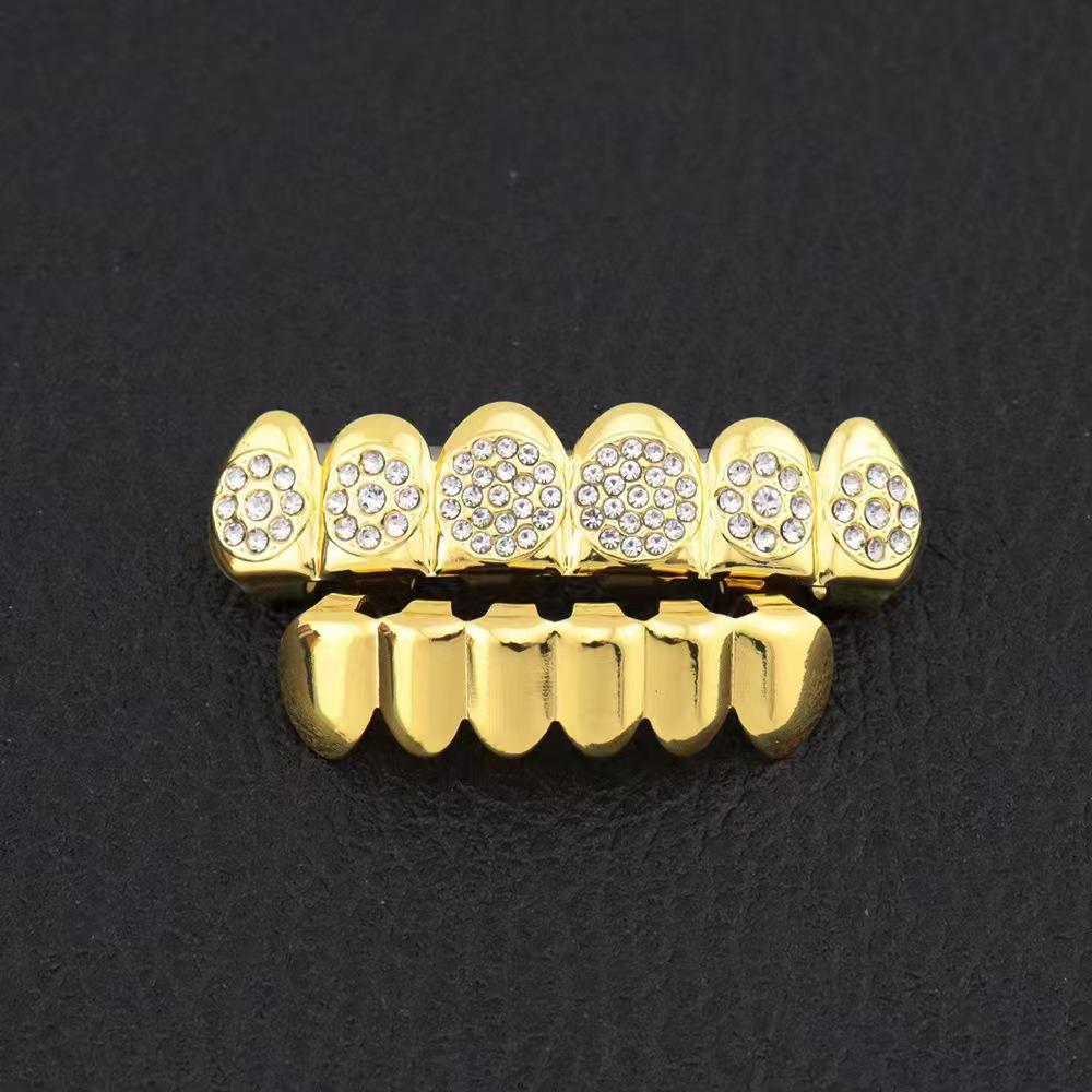 18K Gold Plated Diamond Hip Hop Grill – European Hot Seller for Christmas Performances