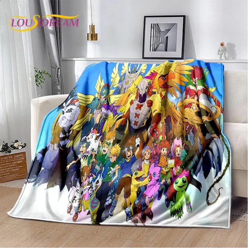 Cartoon Digimon Adventure Area Rug Large,Carpet Rug for Living Room Bedroom Sofa Doormat Decoration, Non-slip Floor Mat Cover 3D