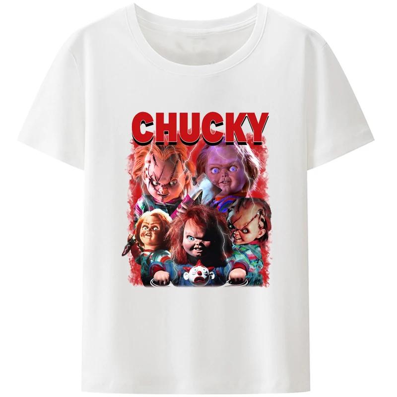 Child's Play Chuck Women's Top T-shirt Doll Murder Vintage T-shirt Harajuku Round Neck T-shirt Pure Unique Top