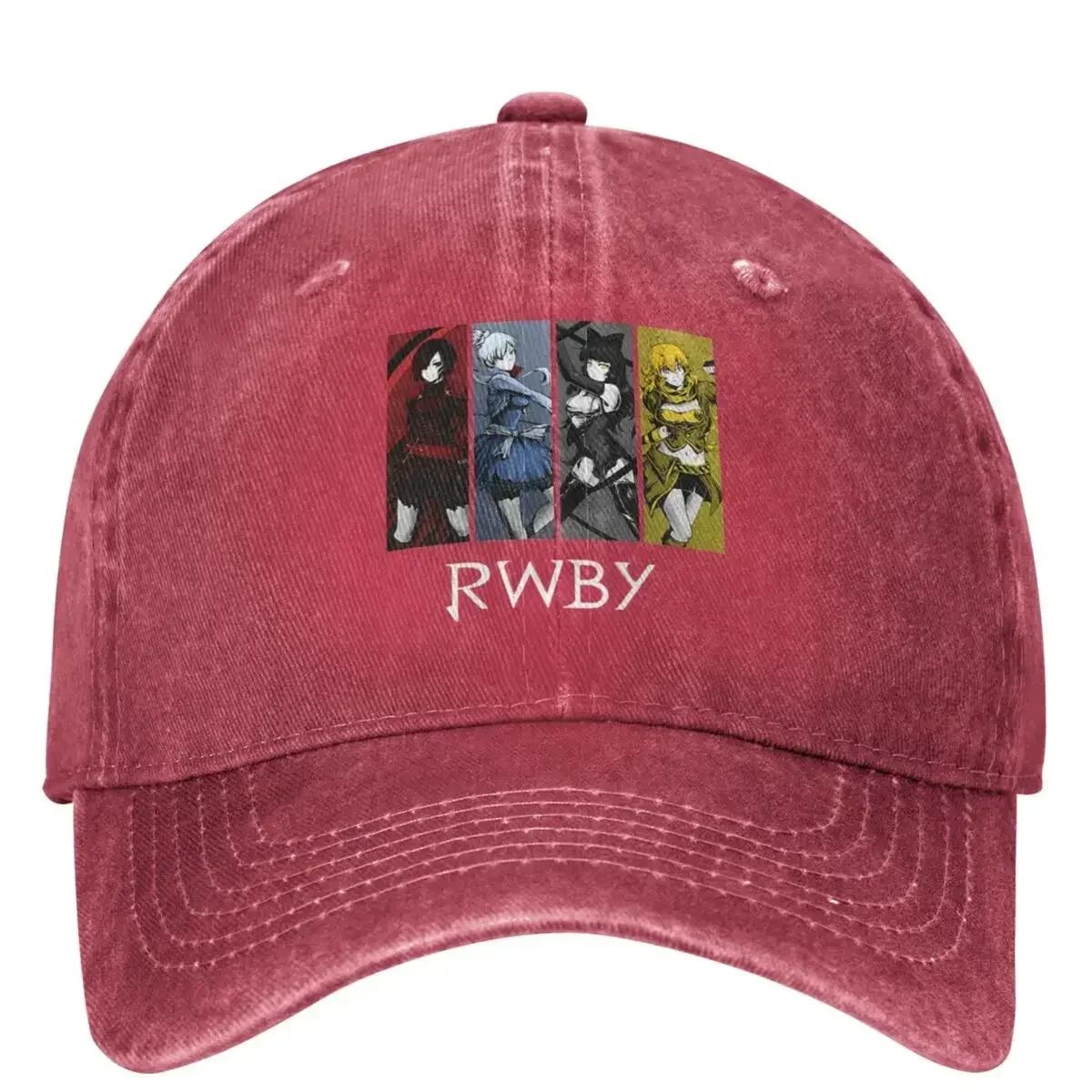 Модная бейсболка RWBYs с четырьмя персонажами, унисекс, потертая, стираная, с застежкой-snapback, для активного отдыха One Size