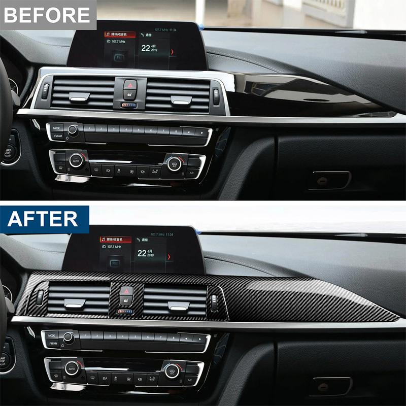 ABS Kohlefaser Auto Armaturenbrett Panel Abdeckung LHD für BMW 3 4 Serie F30 F31 F32 F33 F34 F36 2013-2018 Zierleiste Innenzubehör