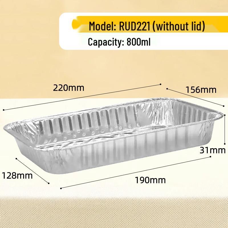 Kenmaidu Thickened Rectangular Tin Foil Box – High-Temperature Resistant Disposable Aluminum for Baked Wings, Oven Use, Customizable