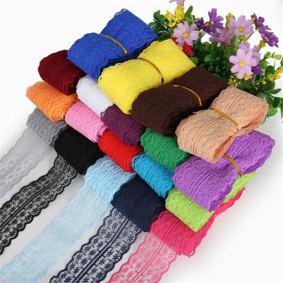 10m Embroidered Lace Trim Ribbon Band Clothes Handicraft DIY Sewing Decoration