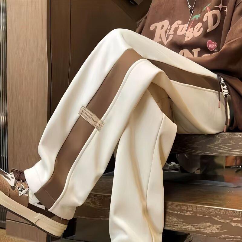 Men's New Spring and Autumn High Street Sports Trousers Draped Loose Straight Wide-leg Versatile Casual Trousers