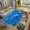 Underwater World Ocean Theme Carpet Cute Dolphin Octopus Sea Turtle Pattern Anti-slip Floor Mat for Living Room Bedroom Bathroom