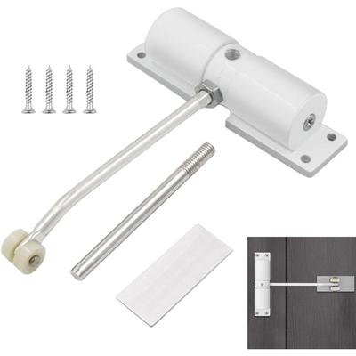 Automatic Door Closer, Zinc Alloy Safety Spring, Adjustable 30 Kg, Easy Install, White